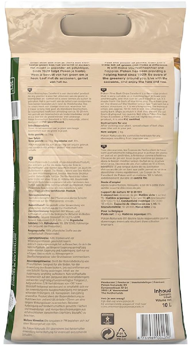 Pokon Boomschors Excellent - 10 liter, achterkant