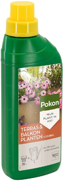 Pokon Terras & Balkon Plantenvoeding - 500 ml, zijaanzicht
