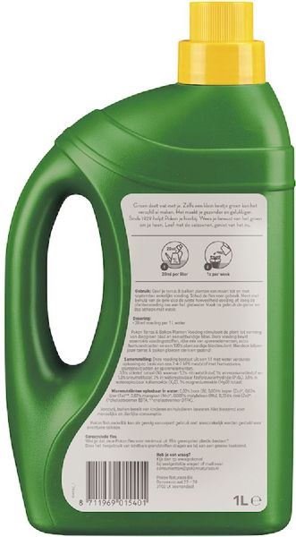 Pokon Terras & Balkon Plantenvoeding - 1000 ml, achterkant
