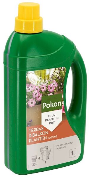 Pokon Terras & Balkon Plantenvoeding - 1000 ml, zijaanzicht