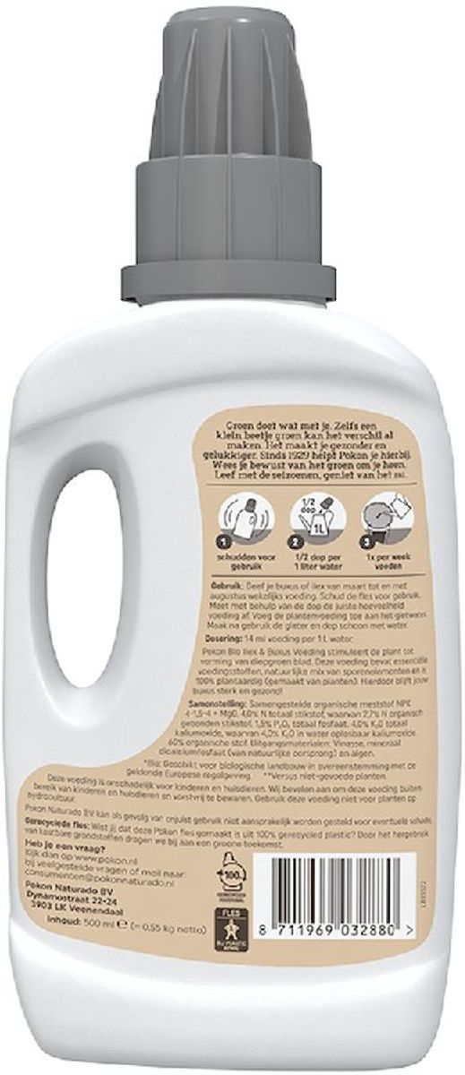 Pokon Mediterrane Planten Voeding - 500 ml, achterkant