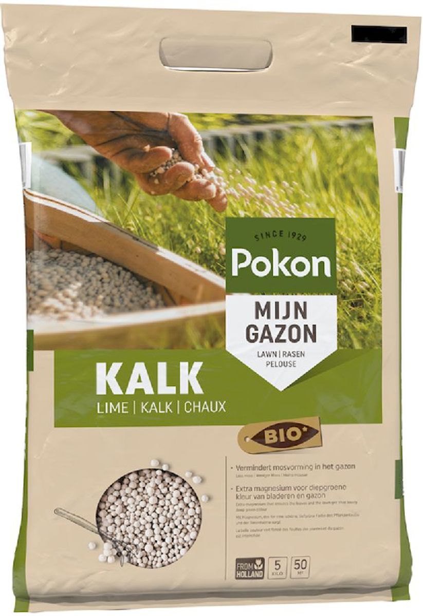 Pokon Bio Kalk - 5 kg, zijaanzicht
