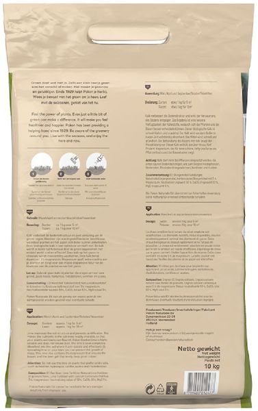Pokon Bio Kalk - 10 kg, achterkant
