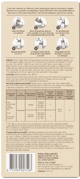 Pokon Tegen Onkruid Concentraat - 900 ml, achterkant