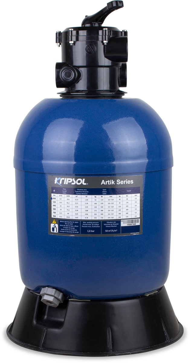 Kripsol Artik Classic top mount zandfilter 16m³
