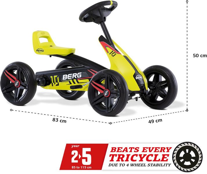 BERG Buzzy Aero skelter, afmetingen