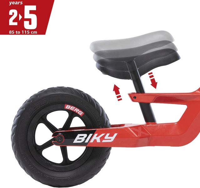 BERG Biky Mini loopfiets - Rood, zadel verstelbaar