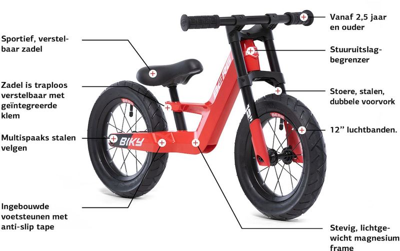 BERG Biky City loopfiets - Rood, eigenschappen