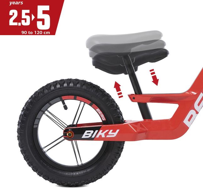 BERG Biky Cross loopfiets - Rood, zadel verstellen