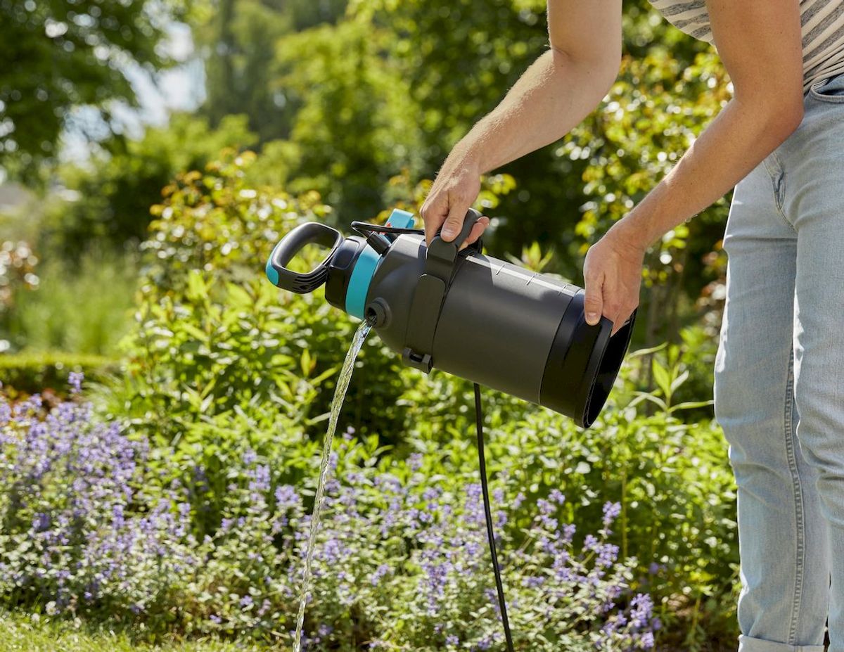 Gardena Plus drukspuit 5 l, legen met de grote vulopening