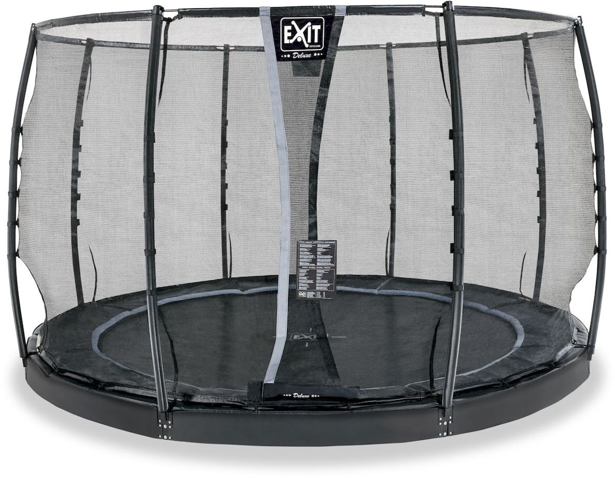 Exit Dynamic Groundlevel trampoline met net - Ø305 cm - zwart