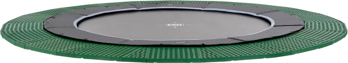 Exit Dynamic Groundlevel trampoline met veiligheidstegels - Ø366 cm - Zwart