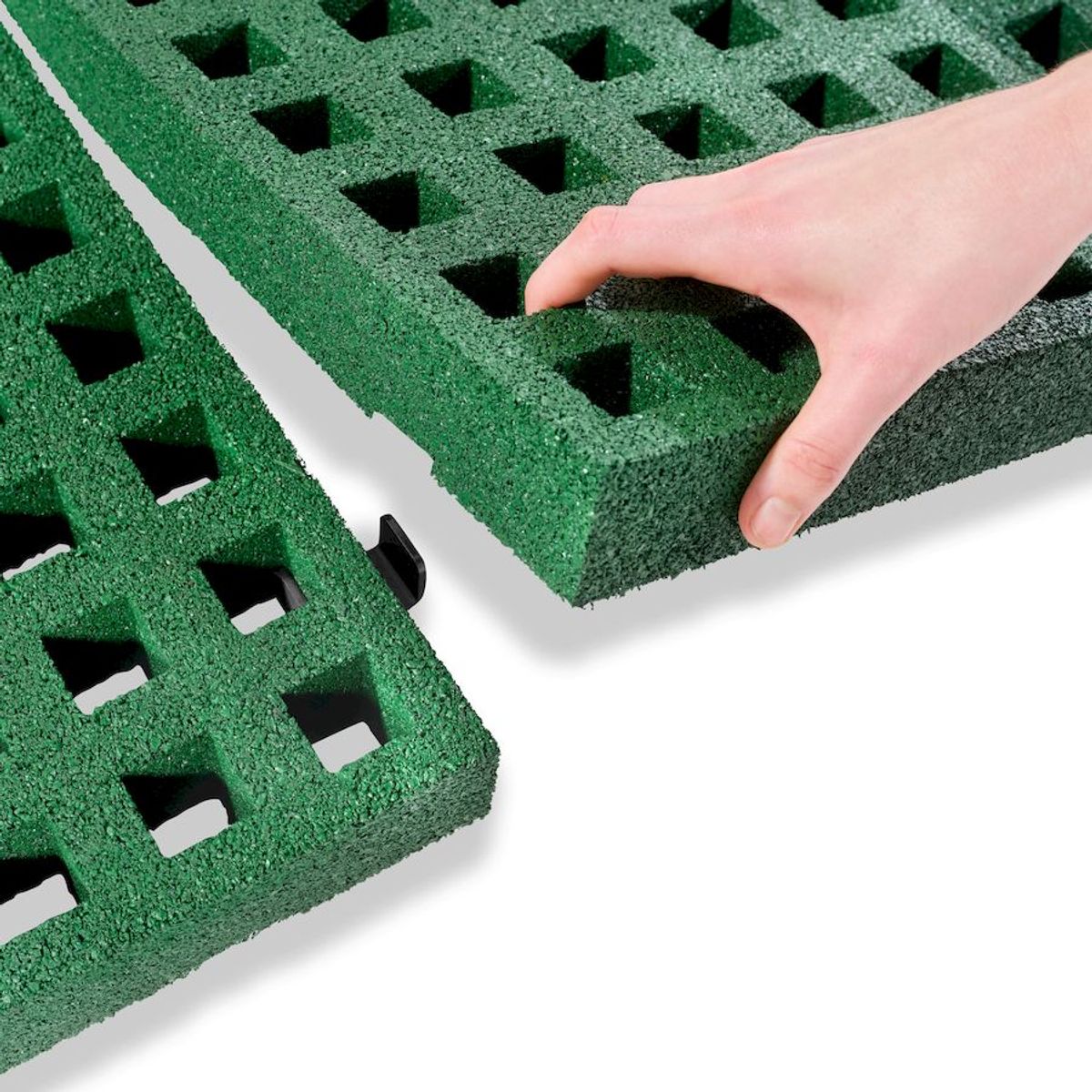 Exit Dynamic Groundlevel trampoline met veiligheidstegels - Ø366 cm - Zwart - bevestigen veiligheidstegels