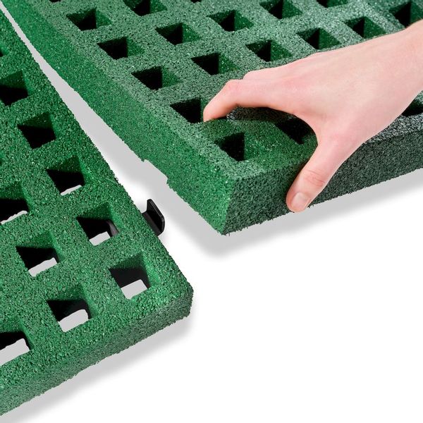 Exit Dynamic Groundlevel trampoline met veiligheidstegels - Ø366 cm - Zwart - bevestigen veiligheidstegels