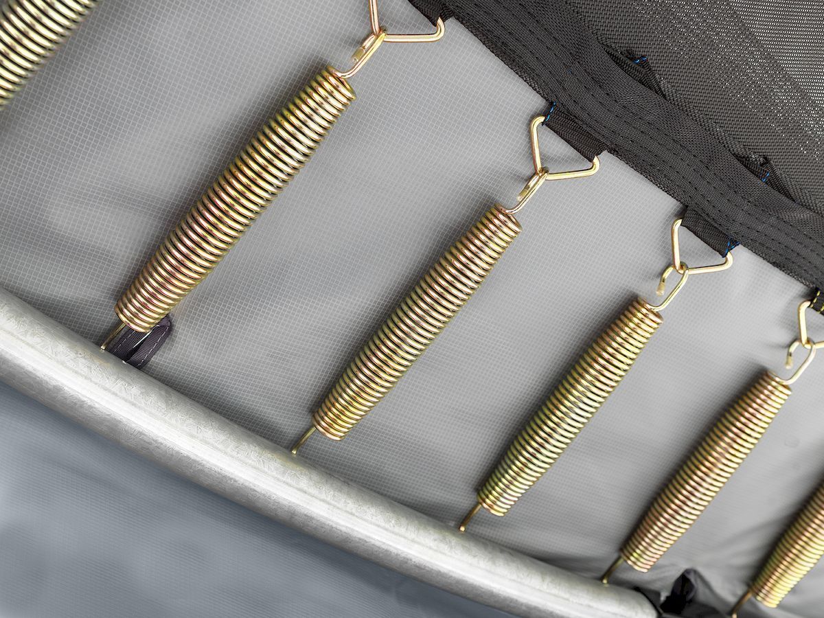 Exit Elegant Premium trampoline met net - Ø253 cm - Grijs - veren en beschermrand