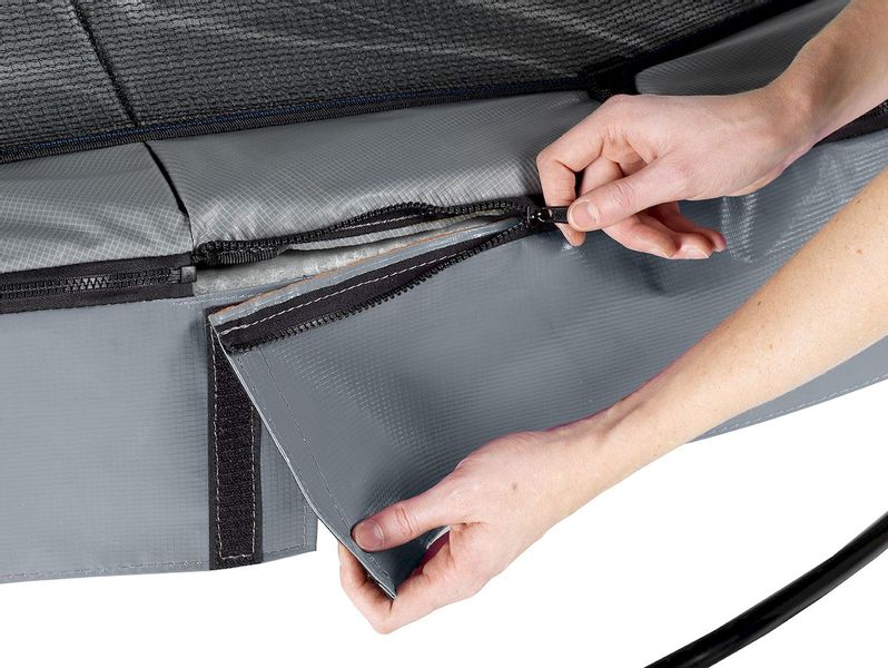 Exit Elegant Premium trampoline met net - Ø253 cm - Grijs - met grijze rok