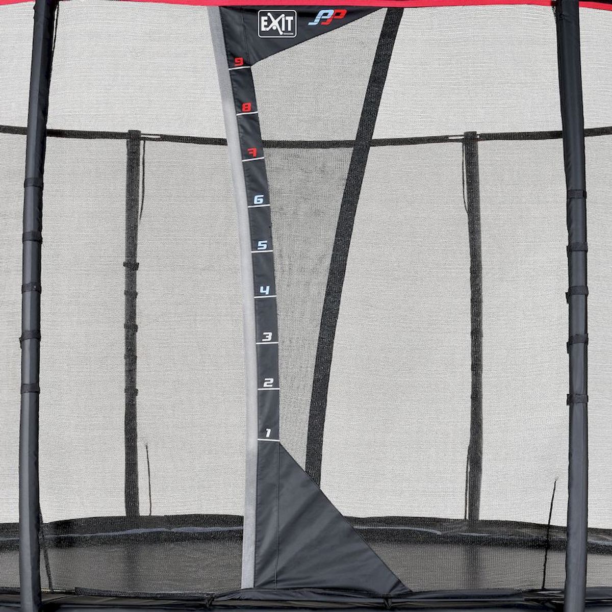 Exit PeakPro trampoline met net en ladder - Ø305 cm - Zwart - met veiligheidsnet met overlappende deur en sprongmeter