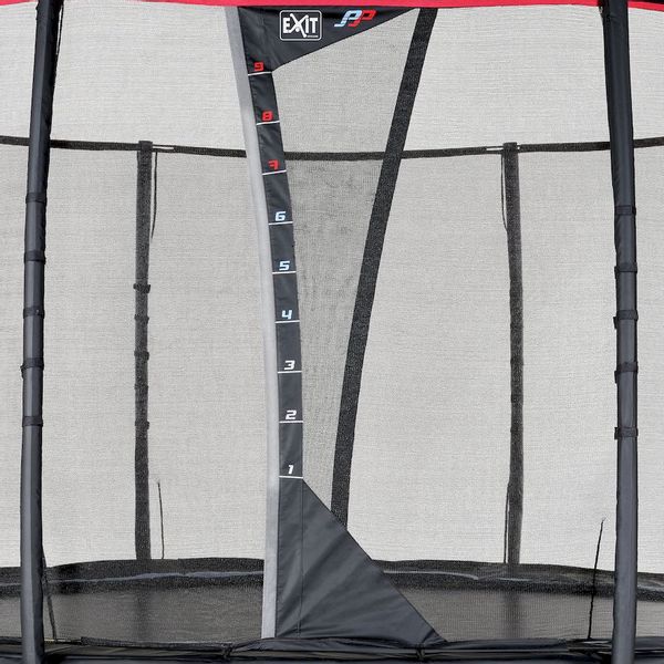 Exit PeakPro trampoline met net en ladder - Ø305 cm - Zwart - met veiligheidsnet met overlappende deur en sprongmeter