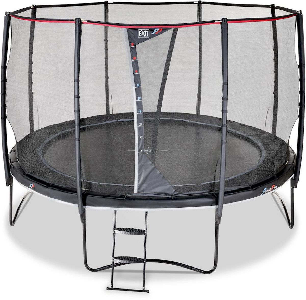 Exit PeakPro trampoline met net en ladder - Ø366 cm - Zwart