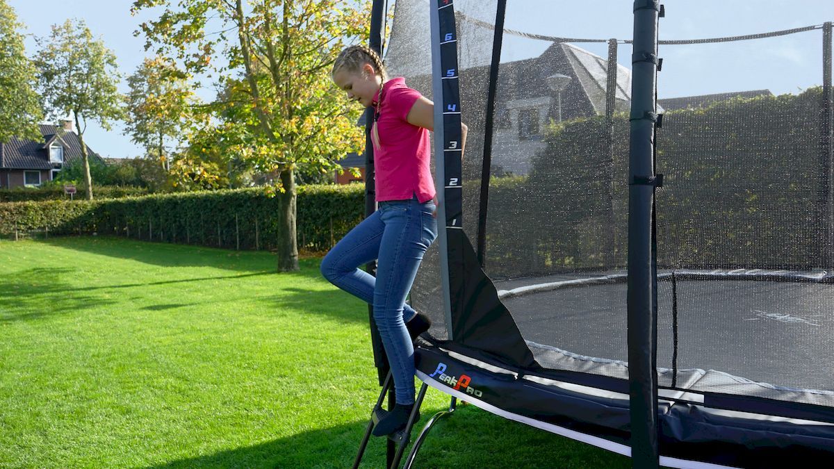Exit PeakPro trampoline met net en ladder - Ø366 cm - Zwart - met ladder
