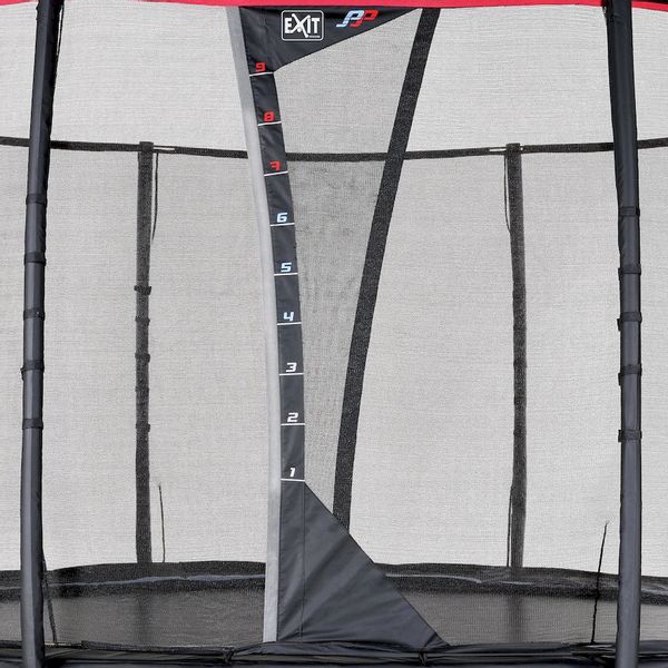 Exit PeakPro trampoline met net en ladder - Ø366 cm - Zwart - met veiligheidsnet met overlappende deur en sprongmeter