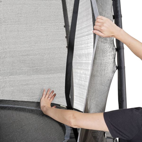 Exit PeakPro trampoline met net en ladder - Ø366 cm - Zwart - veiligheidsnet met overlappende deur