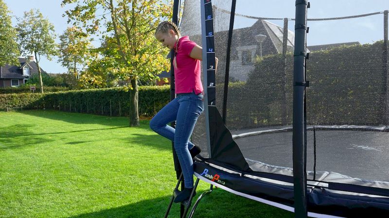 Exit PeakPro trampoline met net en ladder - Ø366 cm - Zwart - met ladder