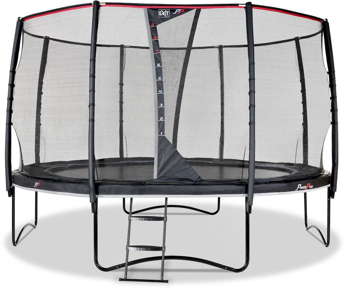 Exit PeakPro trampoline met net en ladder - Ø427 cm - Zwart