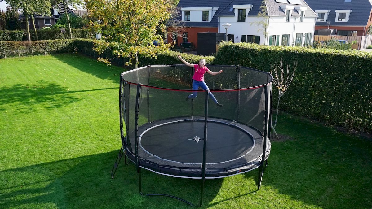Exit PeakPro trampoline met net en ladder - Ø427 cm - Zwart - trampoline in tuin
