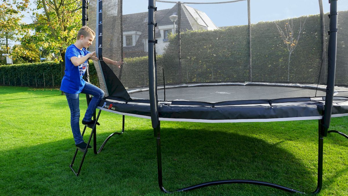 Exit PeakPro trampoline met net en ladder - Ø427 cm - Zwart - trampoline met ladder