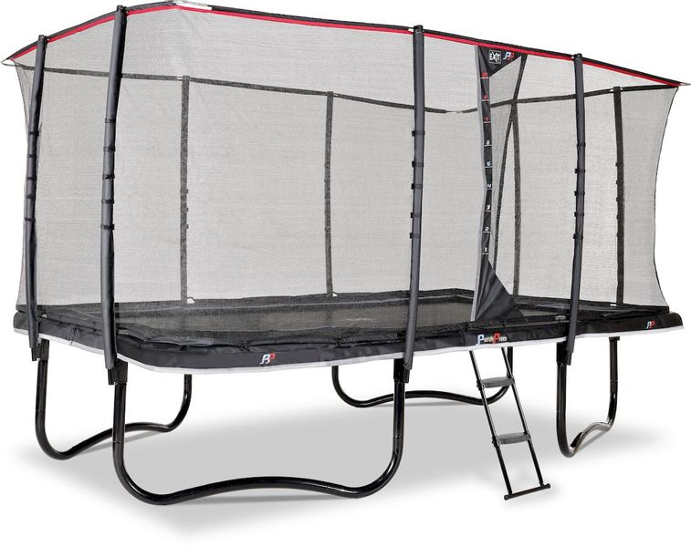 Exit PeakPro trampoline met net en ladder - 427 x 244 cm - Zwart