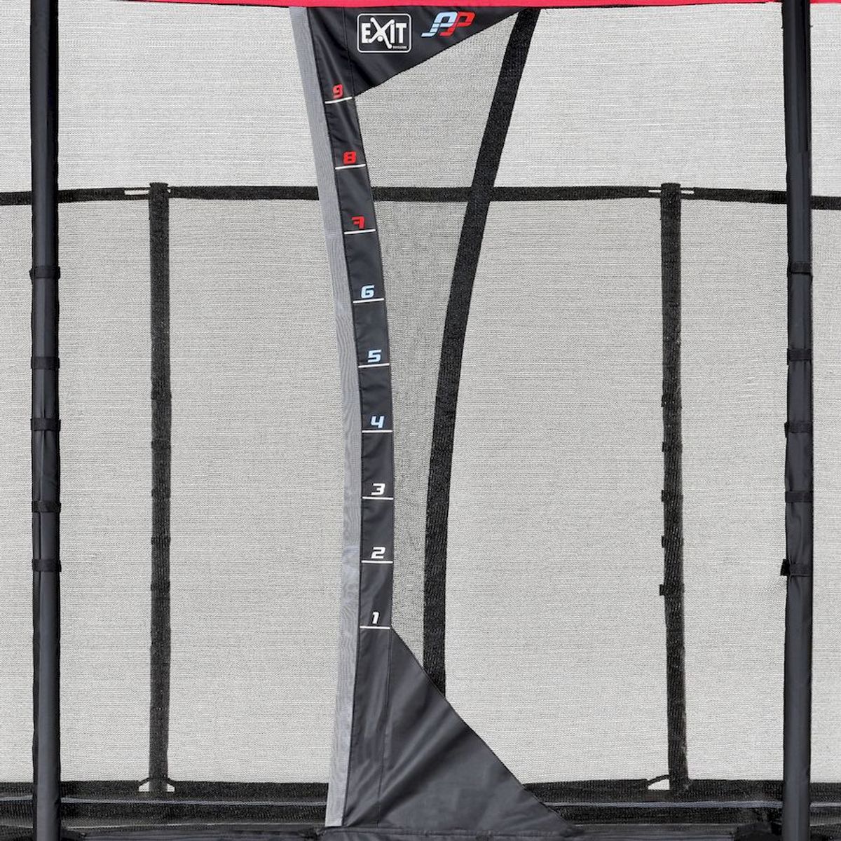 Exit PeakPro trampoline met net en ladder - 458 x 275 cm - Zwart - met veiligheidsnet met sprongmeter