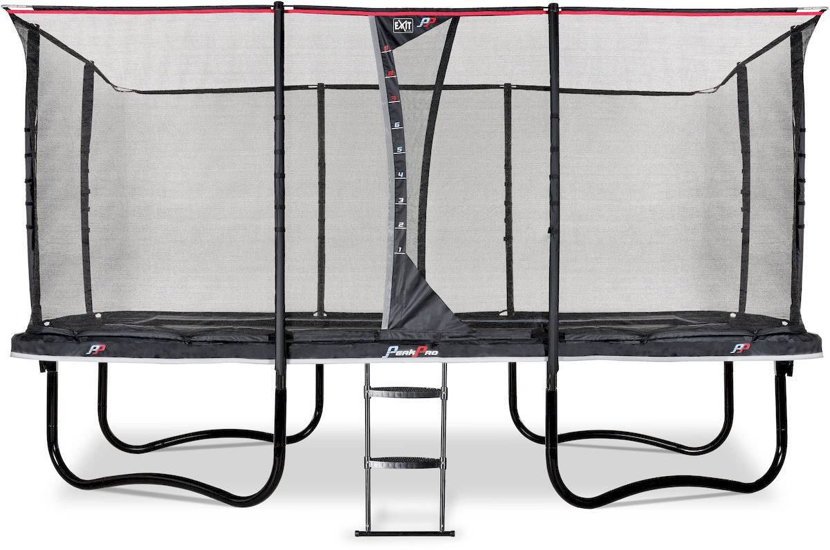 Exit PeakPro trampoline met net en ladder - 458 x 275 cm - Zwart