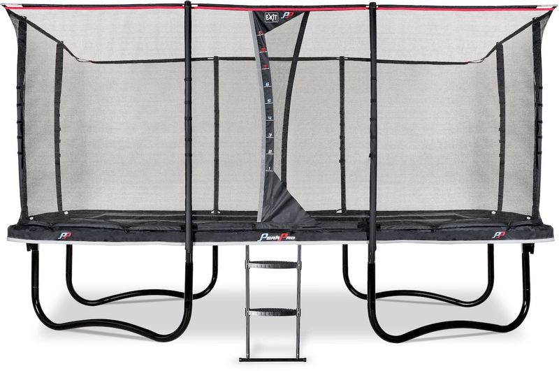 Exit PeakPro trampoline met net en ladder - 458 x 275 cm - Zwart