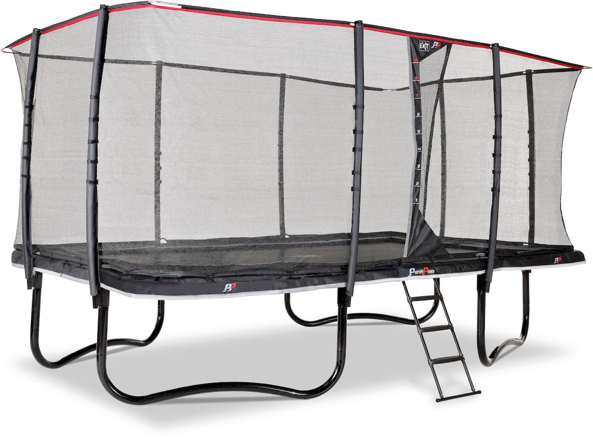 Exit PeakPro trampoline met net en ladder - 519 x 305 cm - Zwart