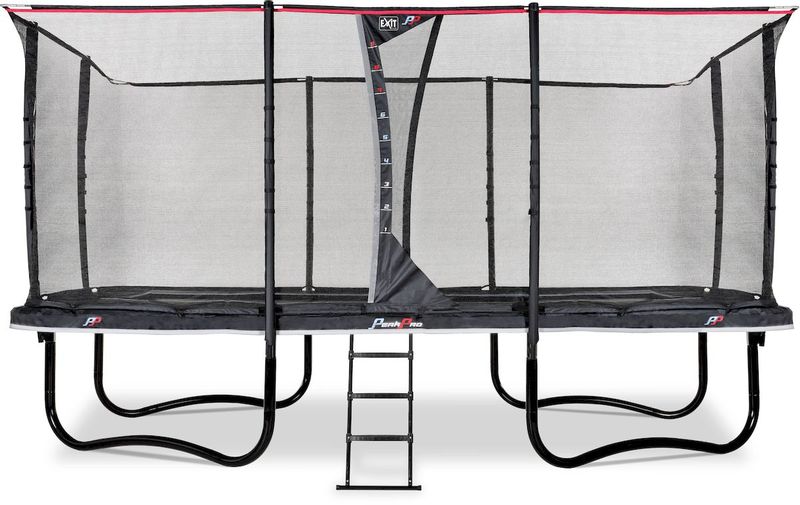 Zuidelijk De vreemdeling Crimineel Exit PeakPro trampoline met net en ladder - 519 x 305 cm - Zwart