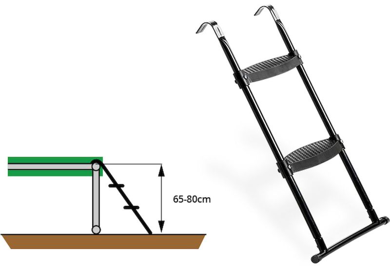 EXIT trampoline ladder voor framehoogte van 65 - 80 cm, afmetingen