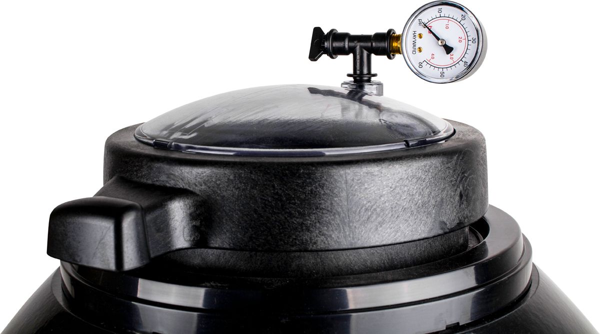 AQS Polyester side mount zandfilter 22m³ - drukmeter