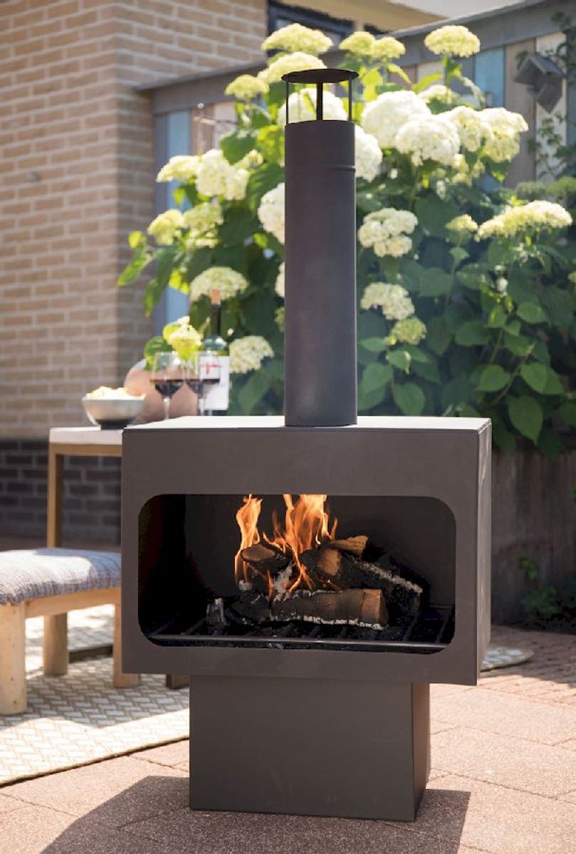 RedFire Jersey XL tuinhaard zwart sfeerbeeld vuurtje