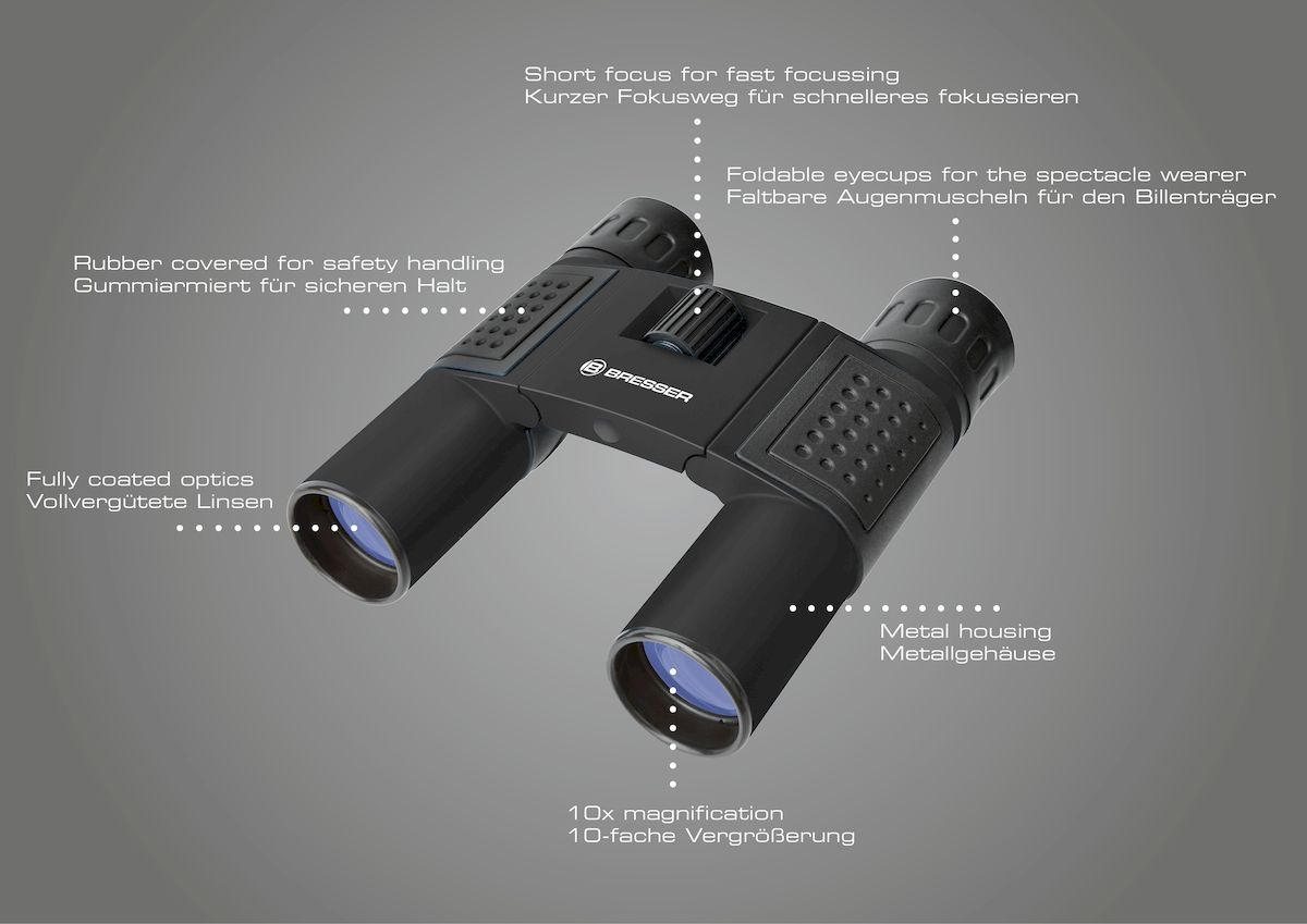 Bresser Topas 10x25 verrekijker - zwart - specs