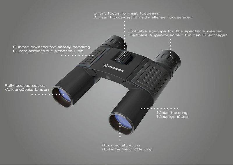 Bresser Topas 10x25 verrekijker - zwart - specs