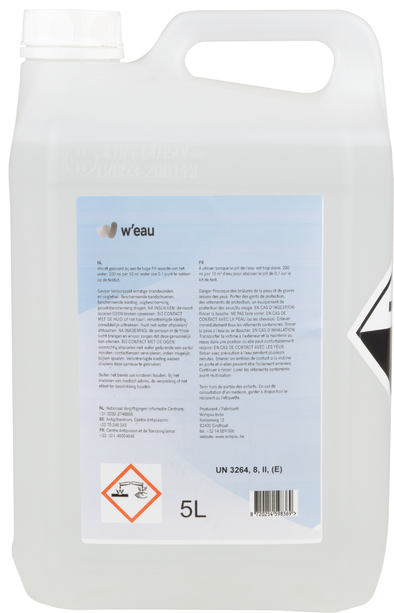 W'eau vloeibare pH minus - 5 liter
