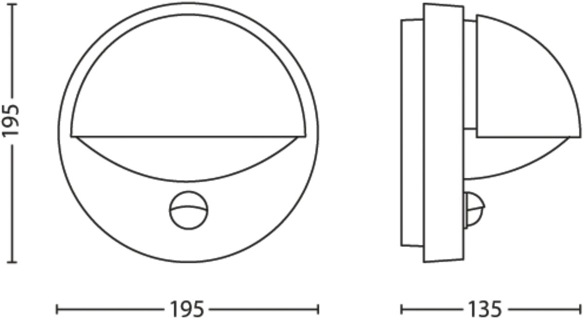 Philips myGarden June E27 sensor wandlamp - Antraciet