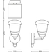 Philips myGarden Creek Up E27 sensor wandlamp - Zwart - technische tekening