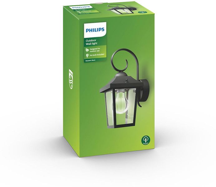 Philips myGarden Buzzard E27 wandlamp - Zwart verpakking