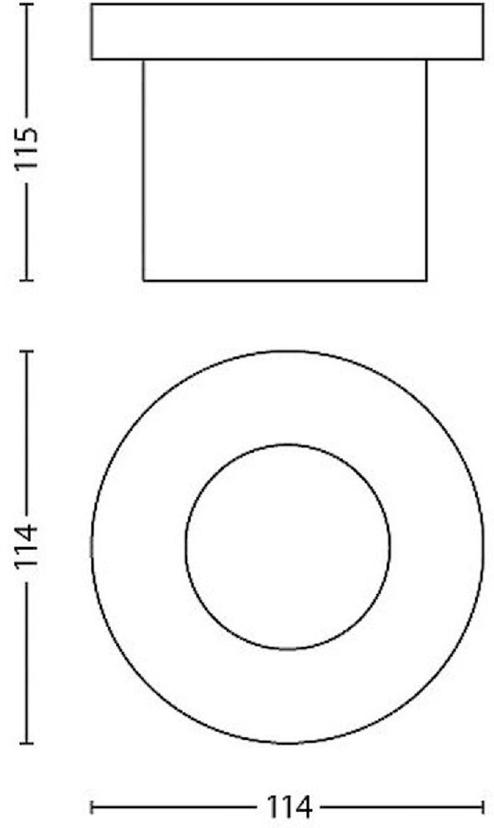 Philips myGarden Moss led inbouwspot - Wit afmetingen