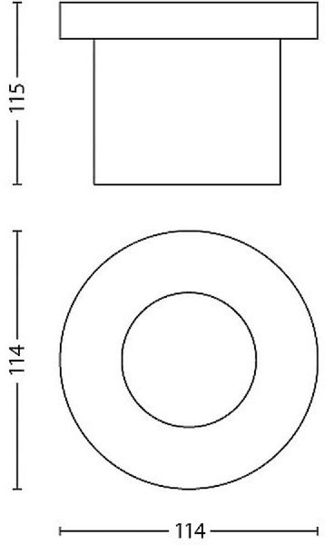 Philips myGarden Moss led inbouwspot - Wit afmetingen