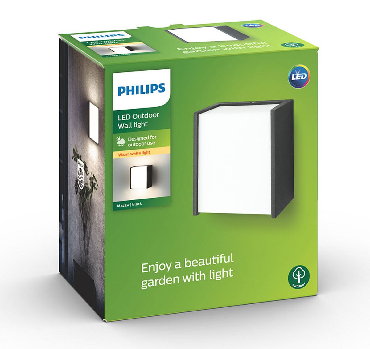 Philips myGarden Macaw led wandlamp - Zwart verpakking