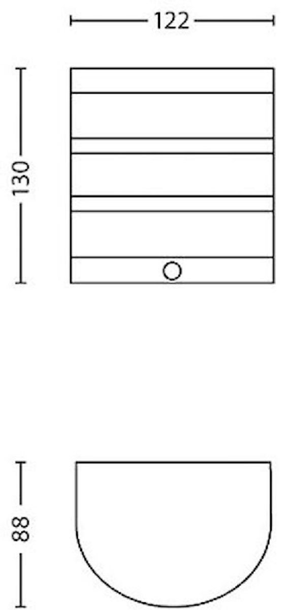 Philips myGarden calgary led wandlamp - roestvrij staal afmetingen
