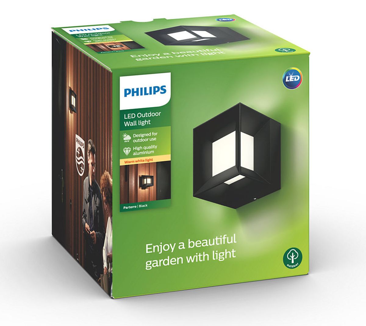 Philips myGarden Parterre led wandlamp - Zwart verpakking